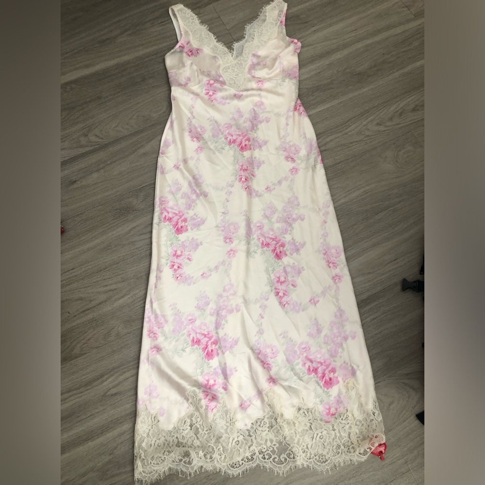 New LoveShackFancy Serene Lace Trim Midi Dress Size:M $595 - Picture 3 of 6